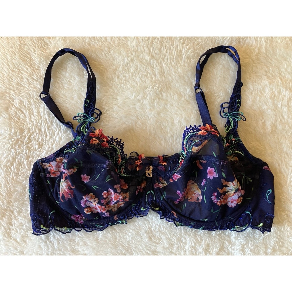 Lise Charmel Bra Model ACG3024D Underwire In Blue Peru 36D With Charm